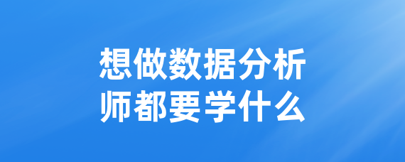 想做数据分析师需要学什么？