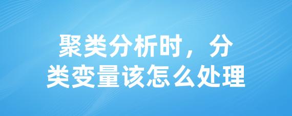聚类分析时，分类变量该怎么处理